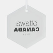 オタワオンタリオ州カナダ旅行記念お土産 ガラスオーナメント (裏面)