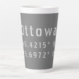 オタワオンタリオ緯度&経度 カフェラテマグ
