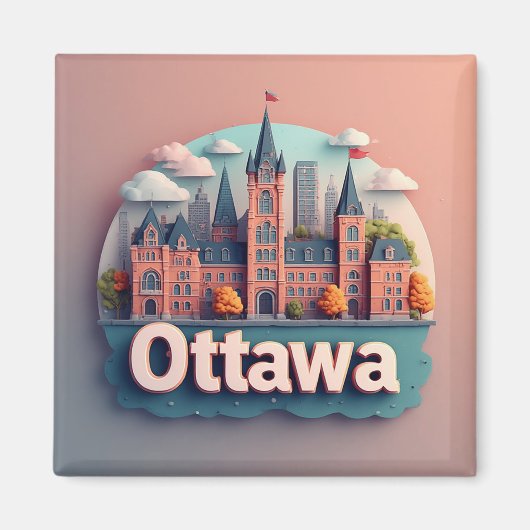 🧲 オタワカナダの旅の思い出 トラベルラバー 🍁 マグネット (正面)