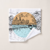 オタワカナダイラストレーションタオルセット バスタオルセット (ウォッシュタオル)