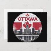 オタワカナダスカイラインレトロシティスケープ ポストカード (正面/裏面)