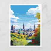 オタワカナダヴィンテージアートトラベルイラストレーション ポストカード (正面)