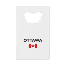 オタワカナダ国旗のライトカラー クレジットカード栓抜き
