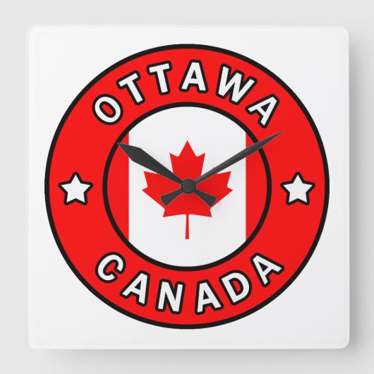 オタワカナダ スクエア壁時計 (正面)
