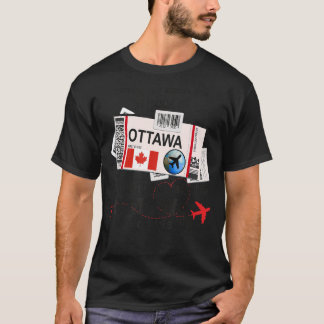 オタワガールオタワボーディングパスオタワ Tシャツ