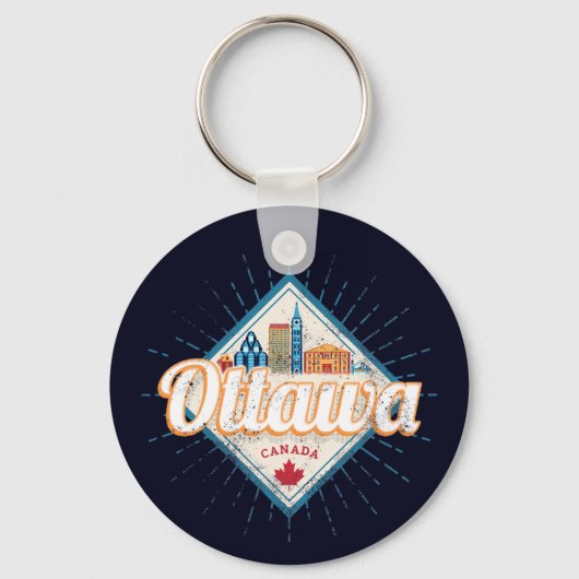 オタワスカイラインオンタリオレトロカナダヴィンテージ キーホルダー (正面)