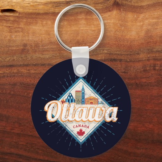 オタワスカイラインオンタリオレトロカナダヴィンテージ キーホルダー (正面)