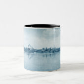 オタワ・イリノイ州C.B.Q R.R.ブリッジ1900年頃 ツートーンマグカップ (中央)