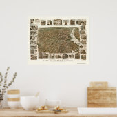 オタワ,オン,カナダパノラママップ – 1895 ポスター (キッチン)