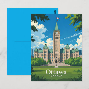 オタワ カナダ 議会図書館、都市スカイライン ポストカード