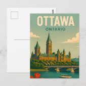 オタワ カナダ 議会 スカイライン 旅行 ポストカード (正面/裏面)