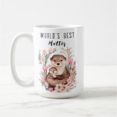 オターおもしろいター母の日の贈り物動物愛好家 コーヒーマグカップ (左)