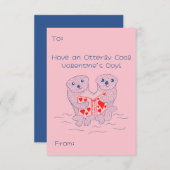 オターズ読ズかわいいバレンタインデーのカード エンクロージャーカード (正面/裏面)