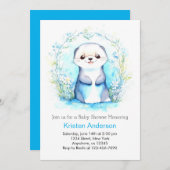 オターリーオアシス水彩少年の赤ちゃんシャワー 招待状 (正面/裏面)