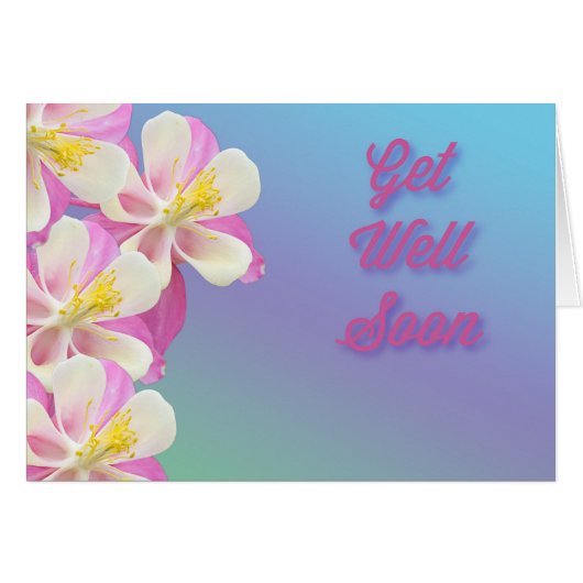 オダマキ（植物）すぐ花ピンク&ホワイト (正面横)