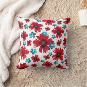 オダマキ(植物)とカーネーション クッション (ブランケット)