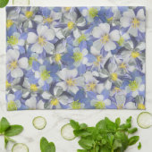 オダマキ(植物)のシームレスなパターン キッチンタオル (折り畳み)