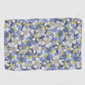 オダマキ（植物）のシームレスなパターン ゴルフタオル (横)