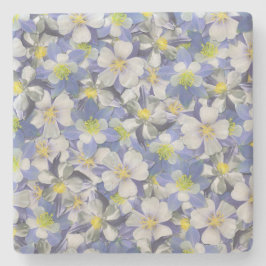 オダマキ（植物）のシームレスなパターン ストーンコースター