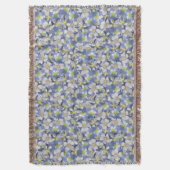 オダマキ（植物）のシームレスなパターン スローブランケット (正面縦)