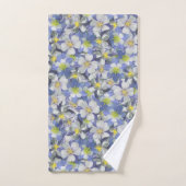 オダマキ（植物）のシームレスなパターン バスタオルセット (ハンドタオル)