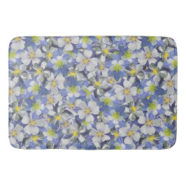 オダマキ（植物）のシームレスなパターン バスマット