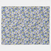 オダマキ（植物）のシームレスなパターン フリースブランケット (正面(横))