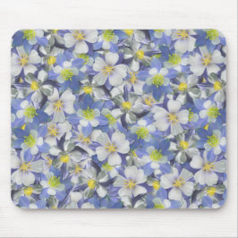 オダマキ(植物)のシームレスなパターン マウスパッド