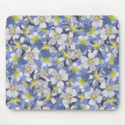 オダマキ（植物）のシームレスなパターン マウスパッド (正面)