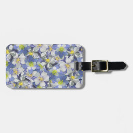 オダマキ（植物）のシームレスなパターン ラゲッジタグ