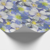 オダマキ（植物）のシームレスなパターン ラッピングペーパー (角)