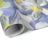 オダマキ（植物）のシームレスなパターン ラッピングペーパー (ロールコーナー)