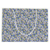 オダマキ（植物）のシームレスなパターン ラージペーパーバッグ (裏面)