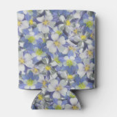 オダマキ（植物）のシームレスなパターン 缶クーラー (裏面)