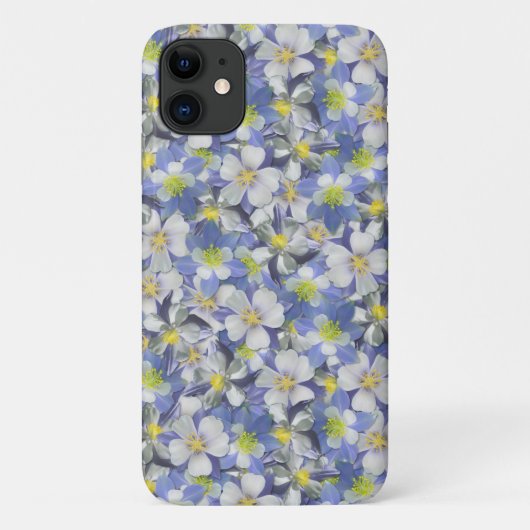オダマキ(植物)のシームレスなパターン Case-Mate iPhoneケース (裏面)