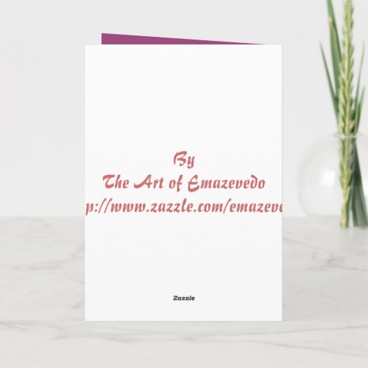 オダマキ(植物)の挨拶状 カード (裏面)