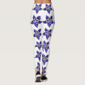 オダマキ（植物）の花模様 レギンス (裏面)