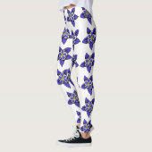 オダマキ（植物）の花模様 レギンス (左)