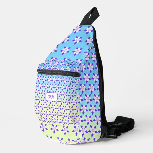 オダマキ(植物)スリングバッグブルーアンドイエロー スリングバッグ (右コーナー)