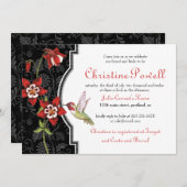 オダマキ（植物）ハミングバードブライダルシャワー招待状 招待状 (正面/裏面)