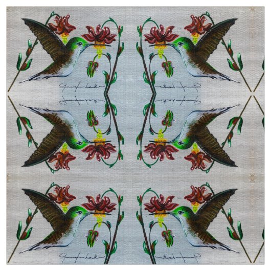 オダマキ（植物）ハミングバード ファブリック (見本)