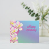 オダマキ（植物）フラワーハッピーバースデー ポストカード (スタンド正面)