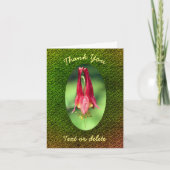 オダマキ(植物)フラワーパーソナライズされたサンキュー カード (正面)