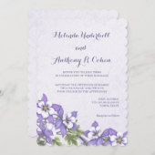 オダマキ（植物）ブーケ結婚式招待状 招待状 (正面/裏面)