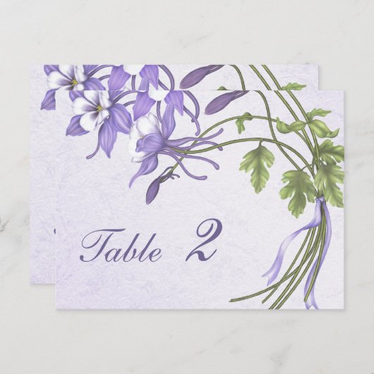 オダマキ（植物）ブーケ表番号（はがき） ポストカード (正面/裏面)