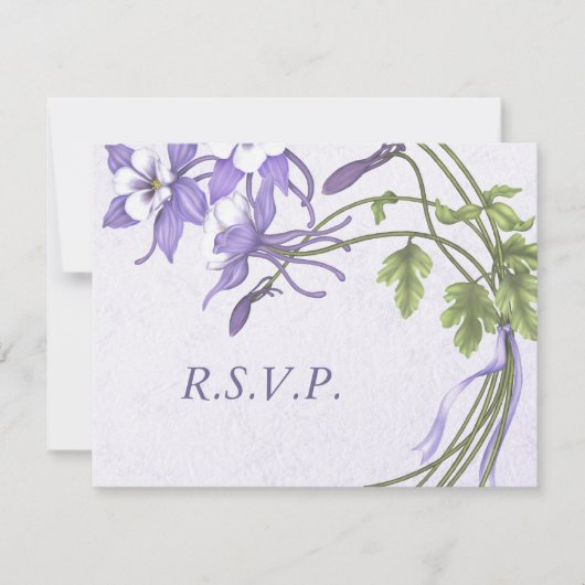 オダマキ（植物）ブーケ1 RSVPカード (正面)