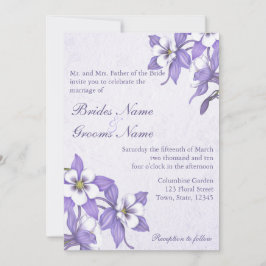 オダマキ（植物）ブーケ2結婚式招待状 招待状