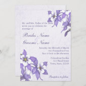 オダマキ（植物）ブーケ2結婚式招待状 招待状 (正面/裏面)