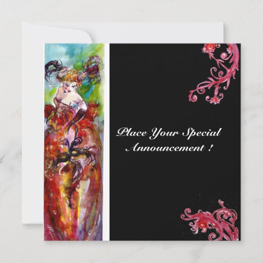 オダマキ(植物),マルディグラススウィート16マスカレードパーティー 招待状 (正面)