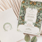 オダマキ(植物)モリスビクトリアンヴィンテージウェディング 招待状